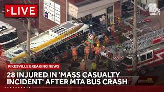 LIVE: Mass casualty incident called after bus crashes into Pikesville building | wbaltv.com