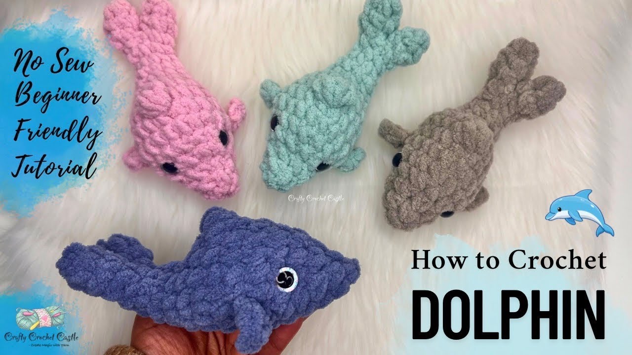 Вязание крючком дельфина — пошаговый мастер-класс для начинающих без шитья.