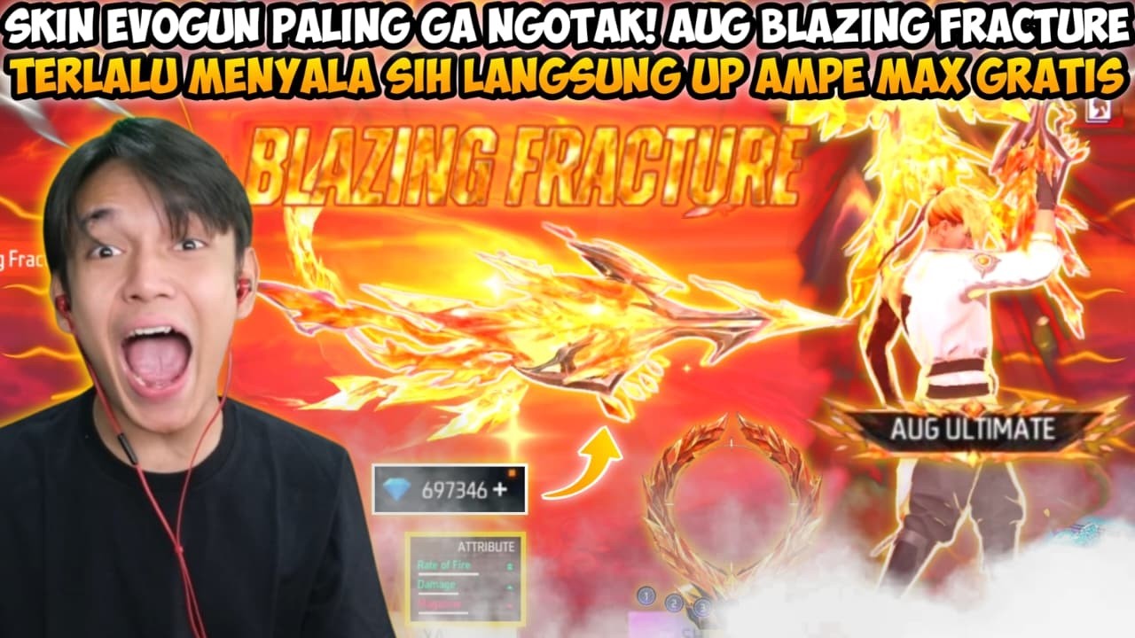 SKIN EVOGUN PALING GA NGOTAK! AUG BLAZING FRACTURE TERLALU MENYALA LANGSUNG UPGRADE AMPE MAX GRATIS😱