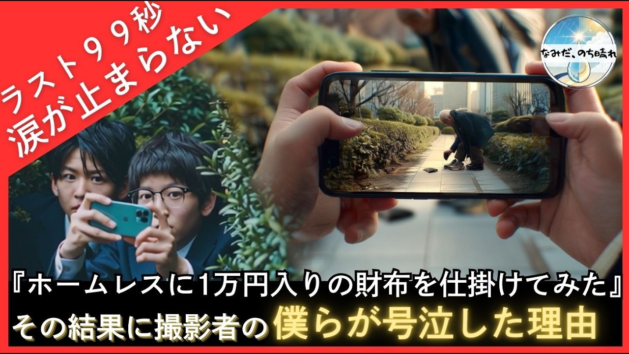 【感動する話】『ホームレスに１万円入りの財布を仕掛けてみた』その結果に撮影者の僕らが号泣した理由
