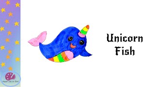Magical Unicorn Fish Art – Simple Drawing for Kids!