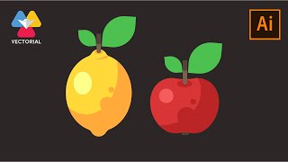 Lemon and Apple tutorial in Adobe Illustrator