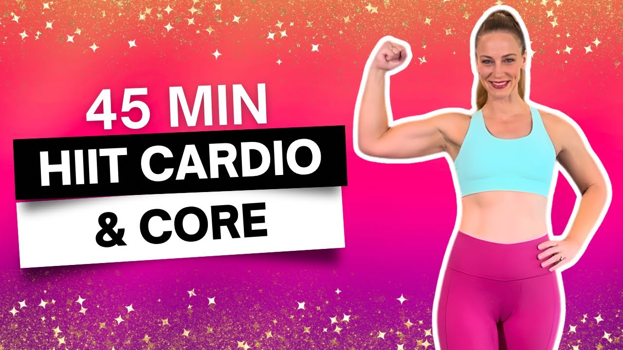 45 MIN HIIT CARDIO & CORE CALORIE BURNER LOW IMPACT WORKOUT | Week 4 ...