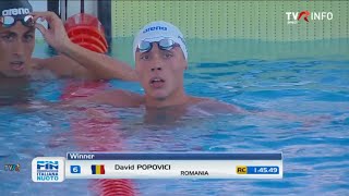 David Popovici - campion la turneul de înot Sette Colli Trophy în proba de 200 m