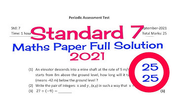 STD 7 MATHS PAPER SOLUTION PERIODIC ASSESMENT TEST 2021
