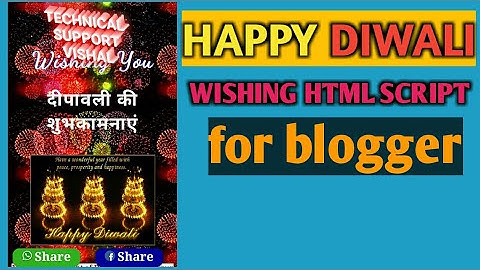 🔥Happy Diwali HTML wising viral script for blogger by technical support Vishal💥