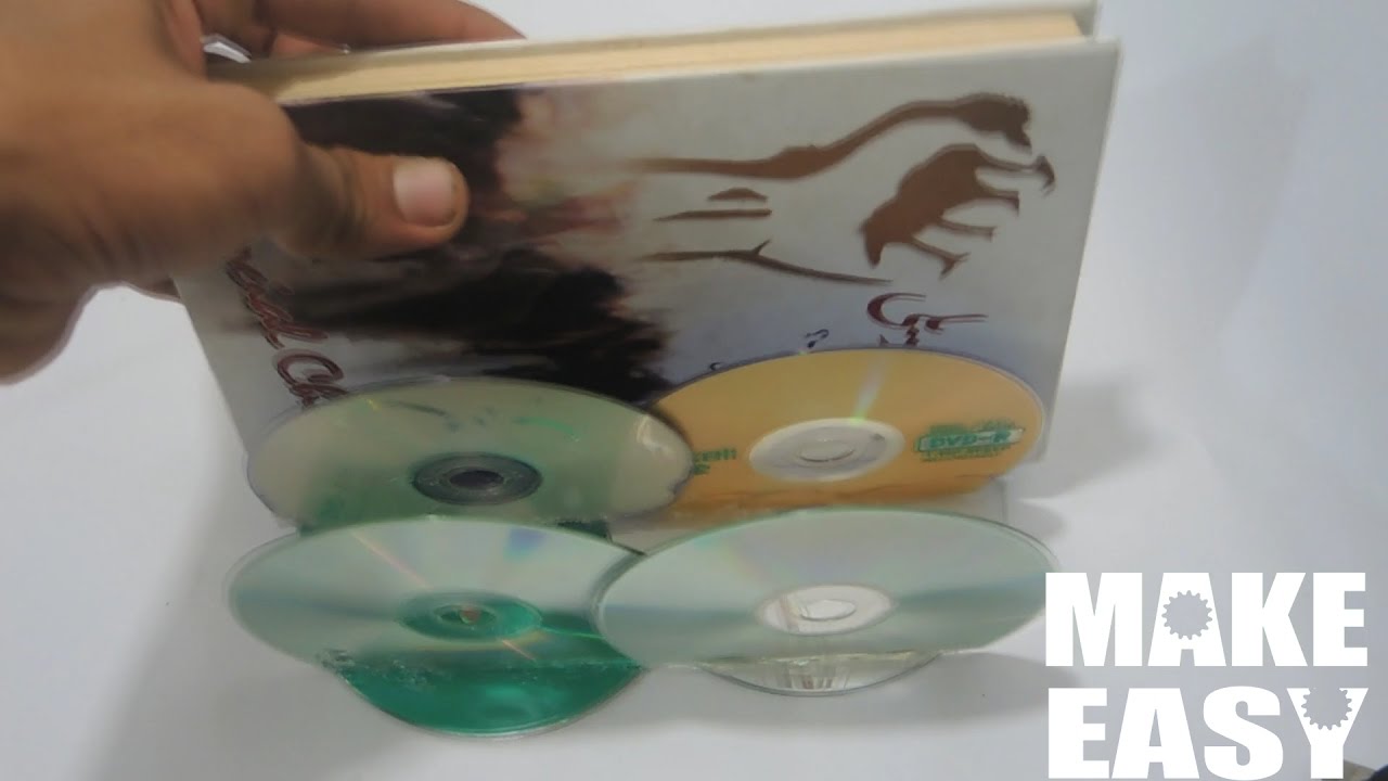 How to recycle CD/DVD Free Bookshelf YouTube