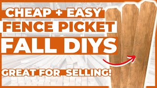 Grab some $3 fence pickets to make these EASY Fall & Halloween Wood DIYs!