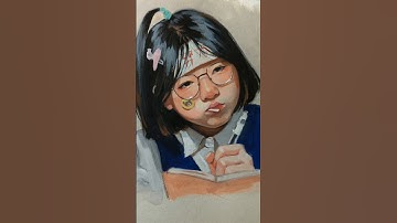 gouache practice on my sketchbook ✨ #rosecore #portraitpainting