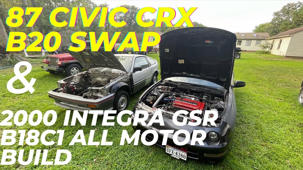 Salvage Integra Gsr & 87 Civic CRX B20 Swap!!!!!