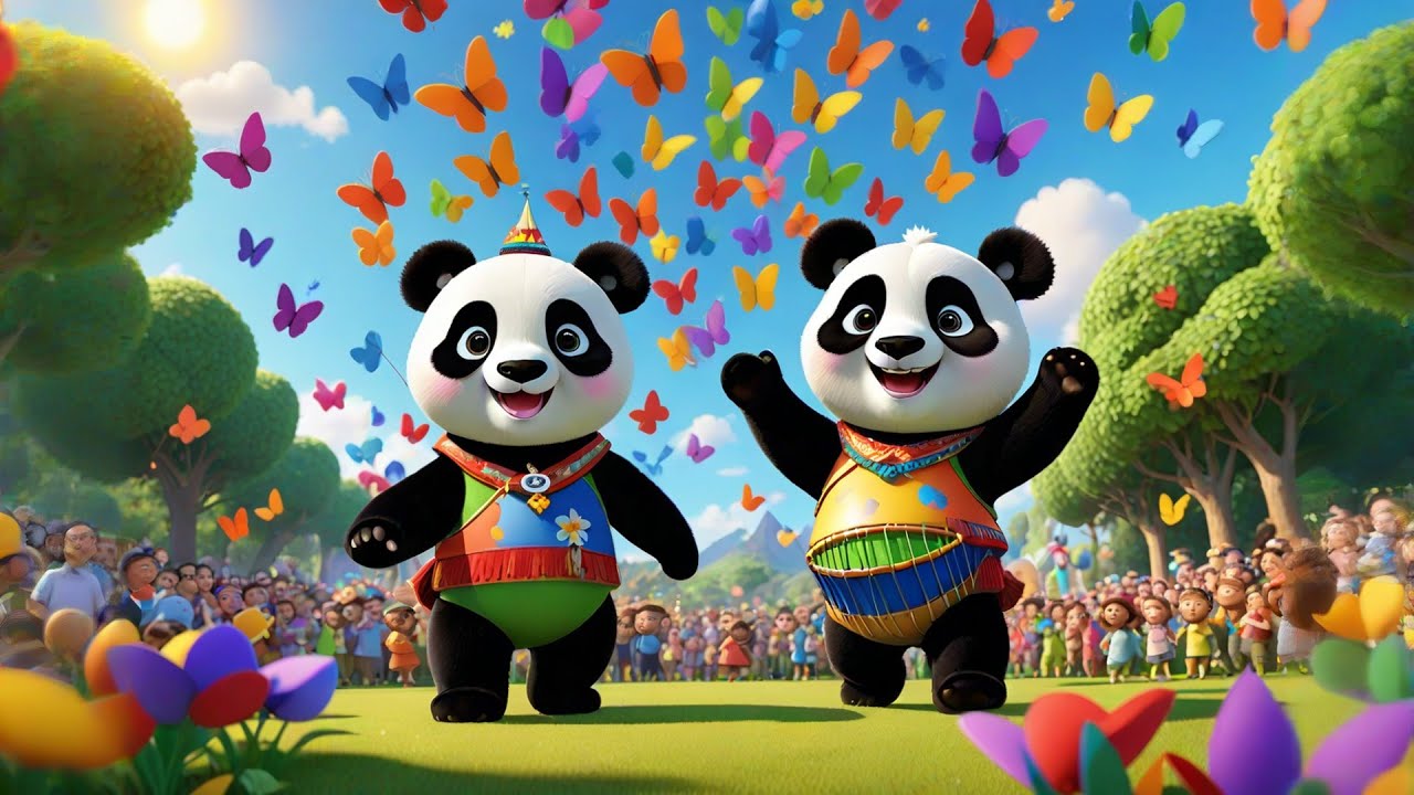 Six Plush Pandas March in a Parade | Panda Song for Kids | Counting Nursery Rhyme