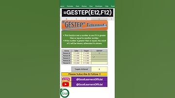 GESTEP Formula in Excel #shortsfeed #shortsviral #shorts