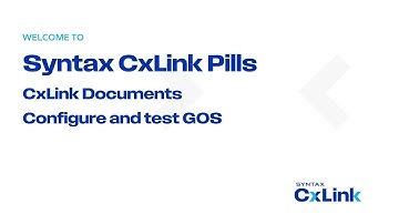 5. Syntax CxLink | CxLink Documents | Configure and test GOS