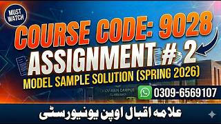AIOU 9028 assignment 2 Spring 2026 Model Solution @picksPk