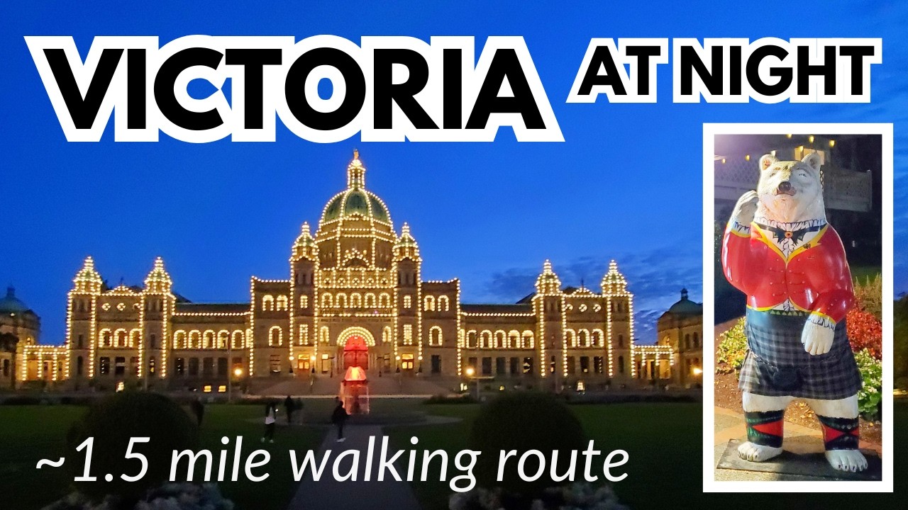Victoria cruise port at night (1.5 mile walking route)