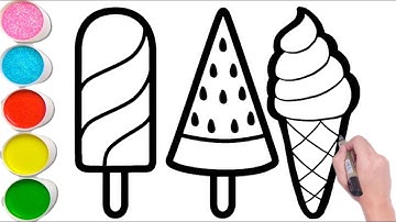 Ice cream Drawing ,Painting, Coloring For Kids & Toddlers | Ice Cream Easy Drawing Tutorial For Kids