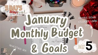 January 2024 Monthly Budget & Goals | HIS & HER | Zero Based Budget