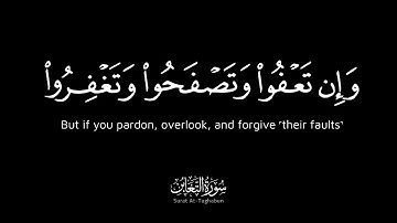 وإن تعفوا وتصفحوا وتغفروا فإن الله غفور رحيم - كروما سوداء للشيخ بدر التركي سورة التغابن