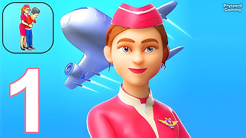 Hyper Hostess - Gameplay Walkthrough Part 1 Tutorial, Airplane Job Story (iOS, Android)