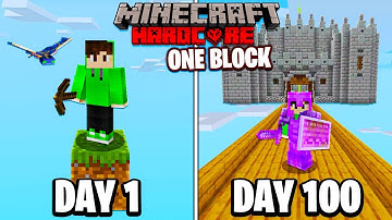 I Survived 100 Days on ONE BLOCK in Hardcore Minecraft...