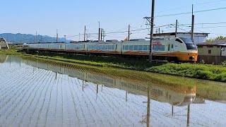 【2024/05/10 8:22·朝の羽越線を走るE653系1000番台 水鏡あり】特急いなほ4号(上り 4M·酒田→新潟) 岩船町―平林間にて
