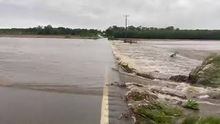 Live: Flash Flooding, Spring River over Mo-37 near Reeds