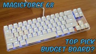 Gaming Wired Keyboard White Silver Magicforce 60% Qisan Mechanical Keyboard Gaming Keyboard Brown Switch 68-Keys Mini Design 