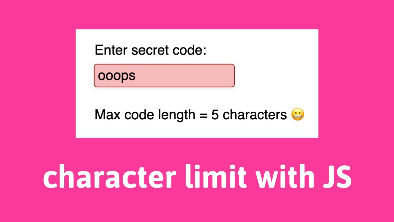 How to set character limit and maxlength