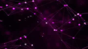 Abstract Neon Geometrical Lines With Moving Triangles And Dots