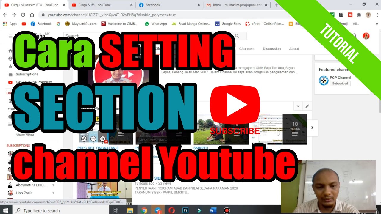 TUTORIAL BUAT SECTION CHANNEL YOUTUBE - YouTube
