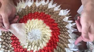 Rug patchwork fabric. Коврик из лоскутков ткани.