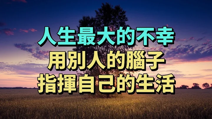 人生最大的不幸，是用別人的腦子來指揮自己的生活 - 天天要聞