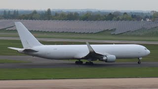 Georgian Airlines B767300F | full taking and take off at Birmingham airport | BHX plane spotting