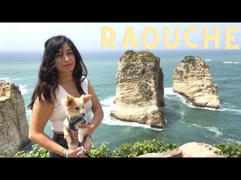 Visiting Raouche Rock (Pigeons Rock) + Zaitunay Bay & The Beirut Corniche