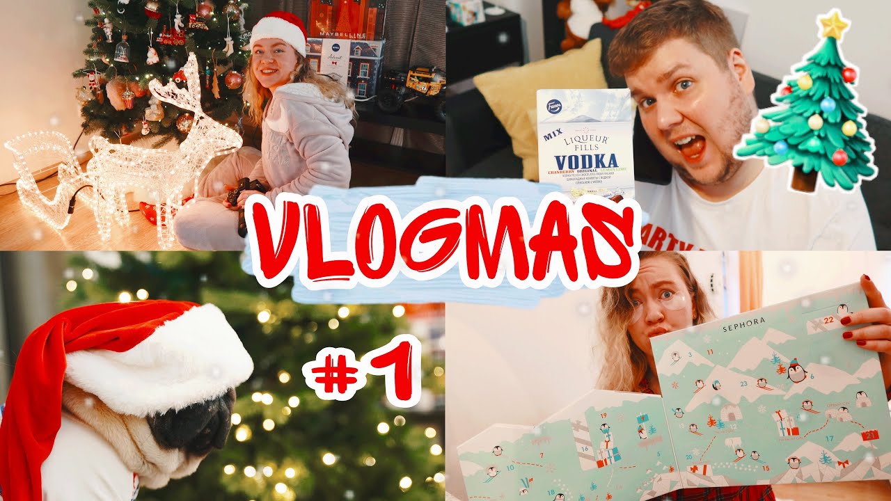 ⁣Vlogmas day 1 / Наряжаем ЕЛКУ ! Открываем Месяц Подарков ! Конфеты с водкой!?!