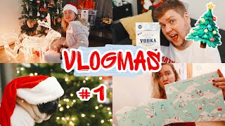 Vlogmas day 1 / Наряжаем ЕЛКУ ! Открываем Месяц Подарков ! Конфеты с водкой!?!
