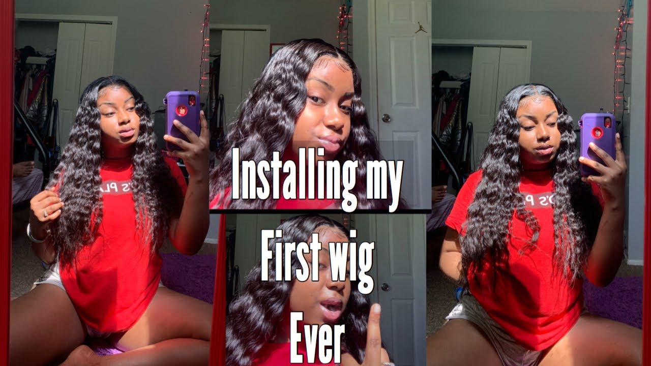 INSTALLING LACE FRONT WIG FOR THE FIRST TIME ! Ft joleiny hair - YouTube