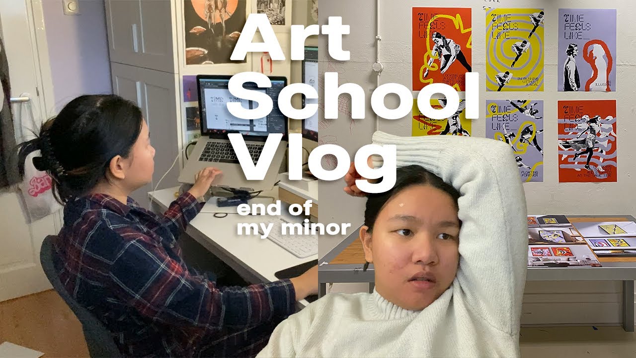 Art School Vlog | Writing my minor essay, designing a poster series, and building my finals expo