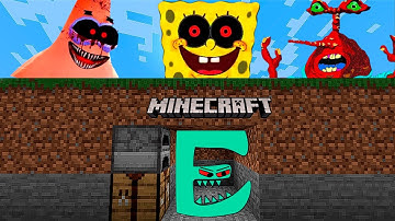 Minecraft Speedrunner E VS 3 Hunters - SpongeBob Animation
