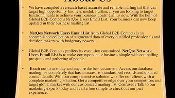 NetQos Users Email List