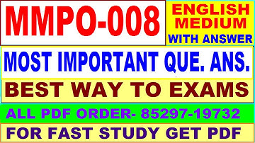 MMPO 008 important questions with answers in English || mmpo 008 Previous Year Question Paper