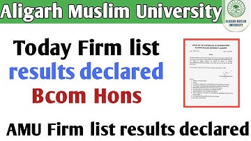 AMU Today firm list results BE all today amu firm list results declared