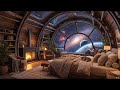 Cozy Deep Space - 10 Hour Loop - 4K - Ambient Music + Fireplace