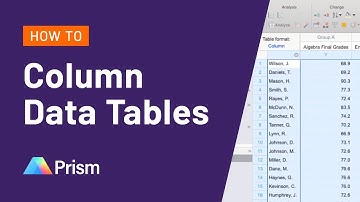 How to Use Column Data Tables in Prism