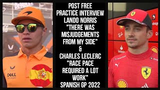 LANDO NORRIS & CHARLES LECLERC POST FREE PRACTICE INTERVIEW SPANISH GP 2022