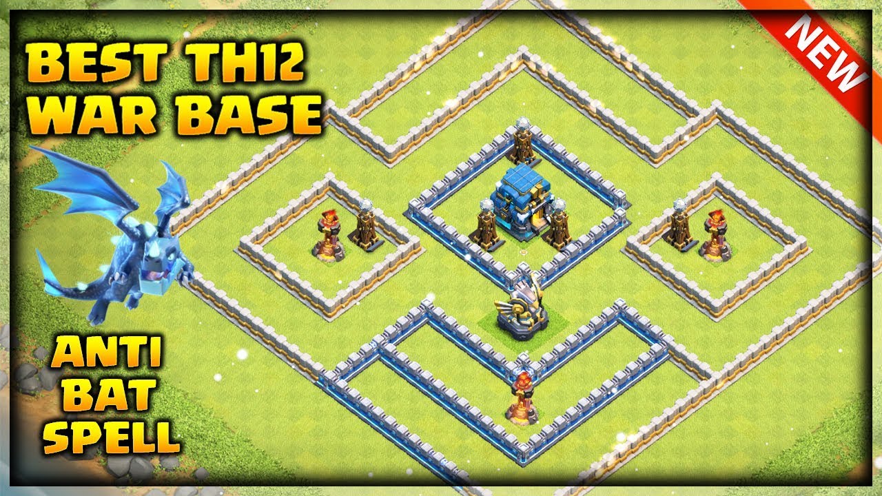Th12 War Base 2019 Anti Electro Dragon Anti Bat spell Anti bowler - Never get 3 starred | CoC