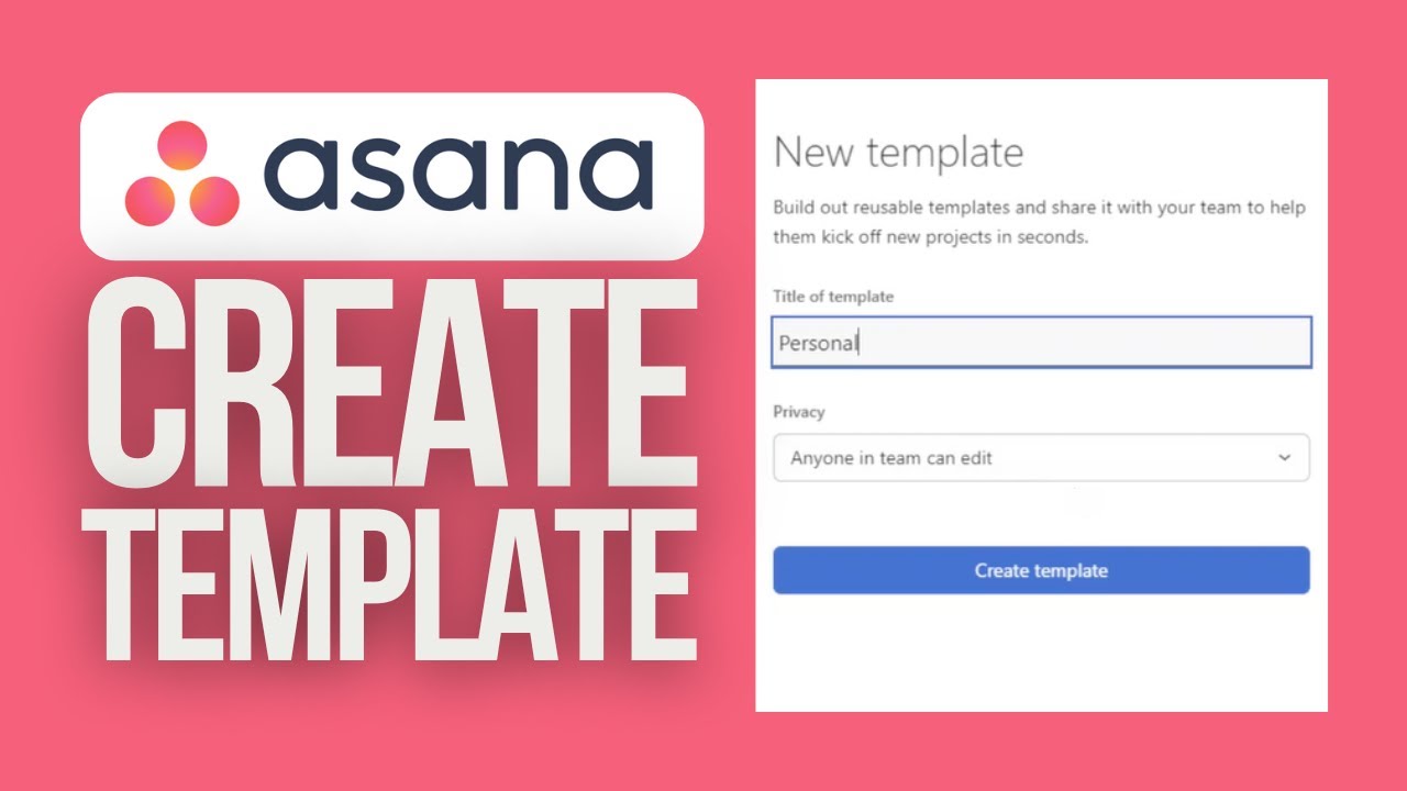 How to Create a Template in Asana | Asana for Beginners - YouTube