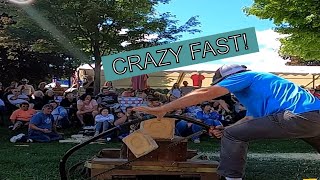 lumberjack show video Bowsaw racing #viral #race #saw #trending