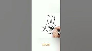 How to Draw rabbit from the number 200 🐇#shorts