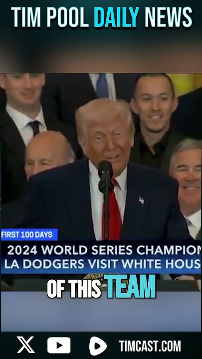 Trump ROASTS Senators While Hosting The LA Dodgers - YouTube